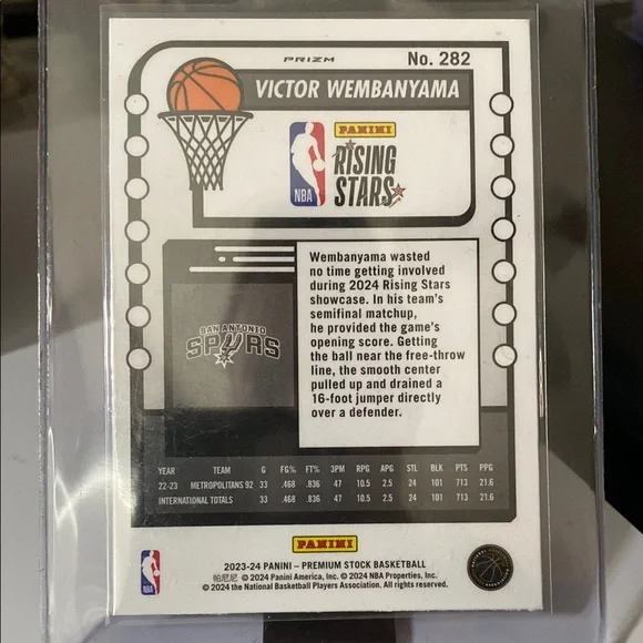 Victor Wembanyama NBA Hoops Rookie Card Rare Parallel - Picture 2 of 2